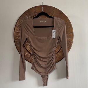 NEW | NWT | Abercrombie & Fitch Brown Long Sleeve Bodysuit | XS